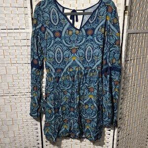 NWT Band of Gypsies Teal Floral Dress